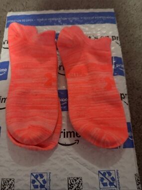 Under Armour Neon Coral No-Show Athletic Socks